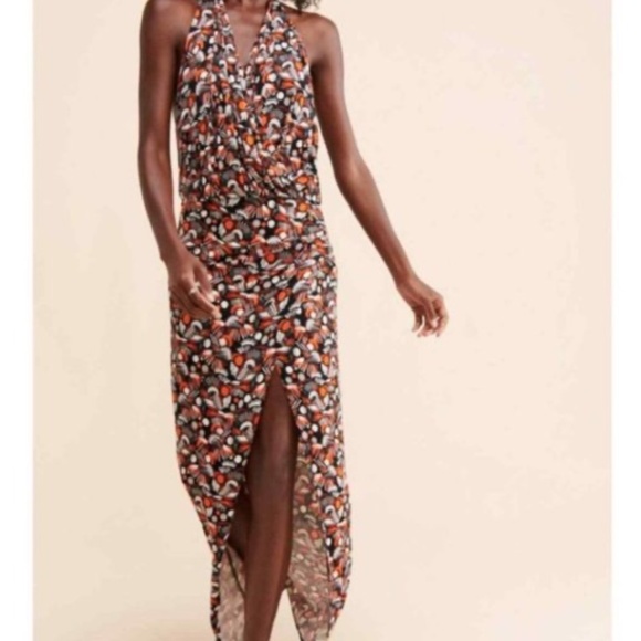 Free People Dresses & Skirts - NWOT Free People Daria Halter Maxi Dress Low Back Drape Split Size Medium